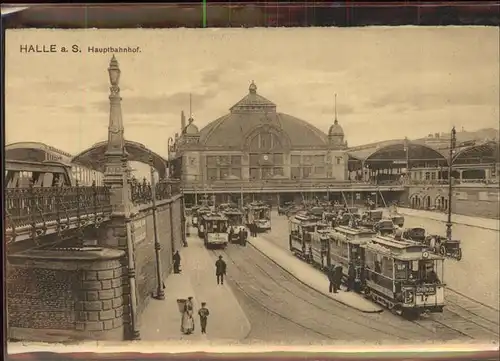 Strassenbahn Halle a. S. Hauptbahnhof Kat. Strassenbahn