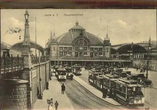 Strassenbahn Halle a. S. Hauptbahnhof Kat. Strassenbahn