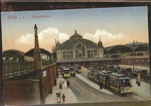 Strassenbahn Halle a. S. Hauptbahnhof Kat. Strassenbahn