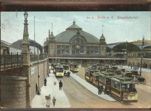 Bahnhof Strassenbahnen Hauptbahnhof Halle a. S. Kat. Eisenbahn