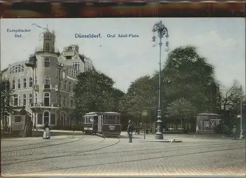 Strassenbahn Duesseldorf Europaeischer Hof Graf Adolf Platz Kat. Strassenbahn