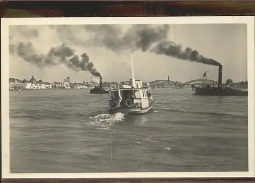 Dampfer Binnenschifffahrt Duesseldorf Rheinfront Ausstellung 1926 Kat. Schiffe