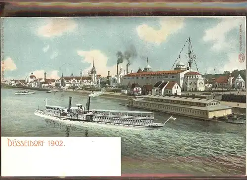 Dampfer Seitenrad Ausstelung 1902 Duesseldorf Kat. Schiffe