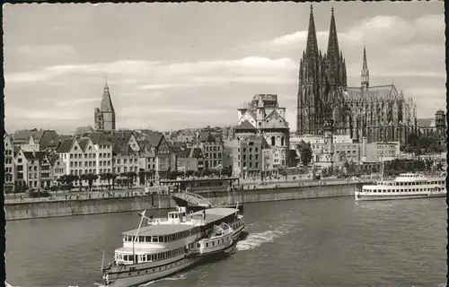 Koeln Rhein Koelner Dom Rheinufer Schiff Kat. Koeln