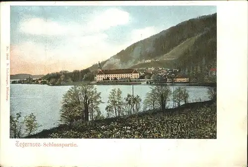 Tegernsee Partie am Seeufer Schloss Kat. Tegernsee