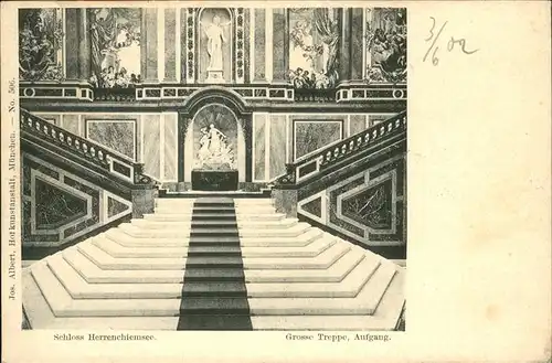 Chiemsee Koenigliches Schloss Herrenchiemsee Grosse Treppe Relief Kat. Chiemsee