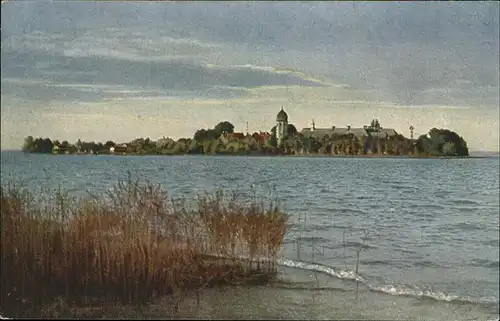 Fraueninsel Chiemsee Partie am Seeufer Kloster Frauenwoerth Kat. Chiemsee