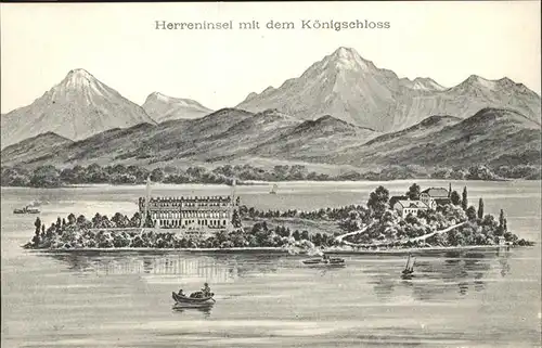 Prien Chiemsee Koenigliches Schloss Herrenchiemsee Chiemgauer Alpen Kat. Prien a.Chiemsee