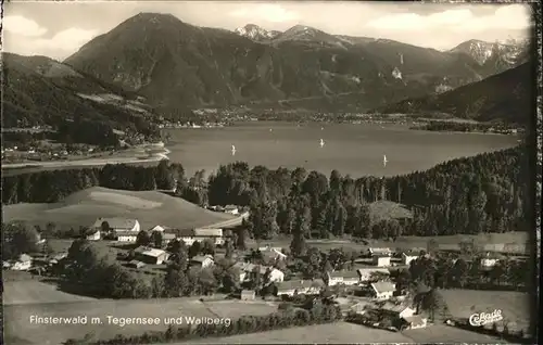 Finsterwald Tegernsee Panorama mit Wallberg Chiemgauer Alpen Fliegeraufnahme Kat. Gmund a.Tegernsee