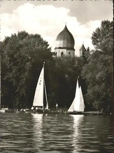 Fraueninsel Chiemsee Kloster Frauenwoerth Segelboot Anlegestelle Kat. Chiemsee