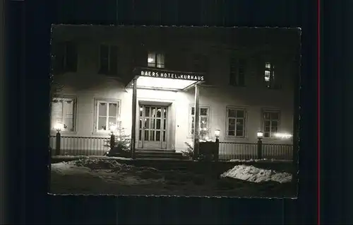 Friedenweiler Baers Hotel Kurhaus in Weihnachtsbeleuchtung Kat. Friedenweiler