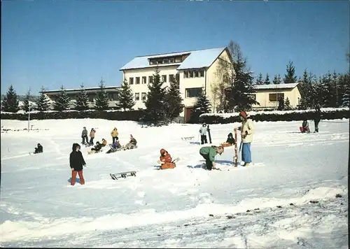 Kappel Lenzkirch Kinderkurheim Sonnhalde Winter Schlittenfahrt Kinder Kat. Lenzkirch