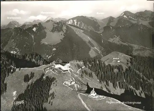 Tegernsee Wallberg Hotel Bergkapelle Chiemgauer Alpen Fliegeraufnahme Kat. Tegernsee