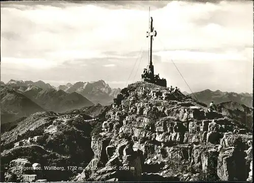 Tegernsee Wallberg Gipfelkreuz Chiemgauer Alpen Zugspitze Kat. Tegernsee