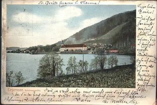 Tegernsee Partie am Seeufer Schloss Kat. Tegernsee