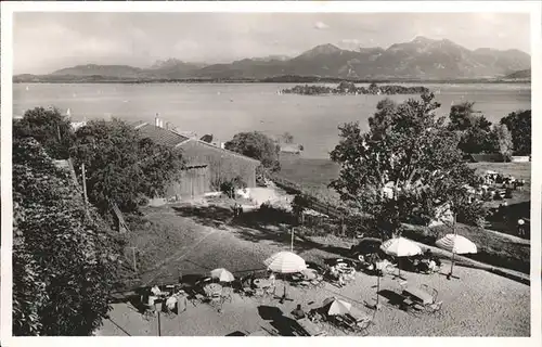 Gstadt Chiemsee Gasthaus zum Jaegerwirt Fraueninsel Chiemgauer Alpen Kat. Gstadt a.Chiemsee