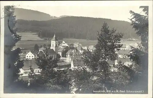 Lenzkirch Blick vom Waldrand Kirche Kat. Lenzkirch