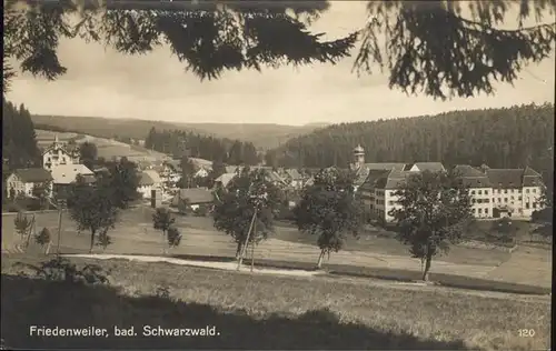 Friedenweiler Blick vom Waldrand Schloss Kinderheilstaette Hoehenluftkurort Kat. Friedenweiler