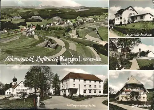 Kappel Lenzkirch Luftkurort Fliegeraufnahme Kinderheim Sonnhalde Kirche Gasthaus Blume DRK Muettergenesungsheim Kat. Lenzkirch