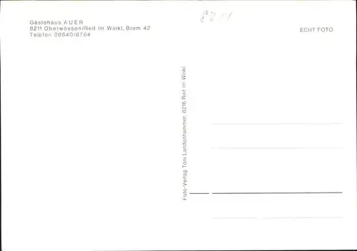 Oberwoessen Gaestehaus Auer Kat. Unterwoessen