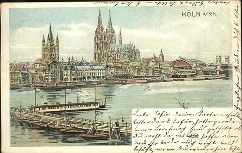 Koeln Rhein Anlegesteg Koelner Dom Kat. Koeln