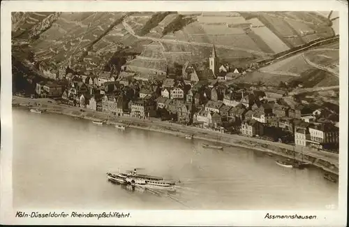 Assmannshausen Koeln Duesseldorfer Rheindampfschiffahrt Fliegeraufnahme / Ruedesheim am Rhein /
