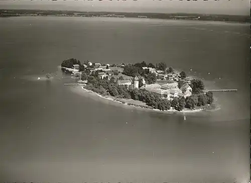 Fraueninsel Chiemsee Kloster Frauenwoerth Fliegeraufnahme Kat. Chiemsee