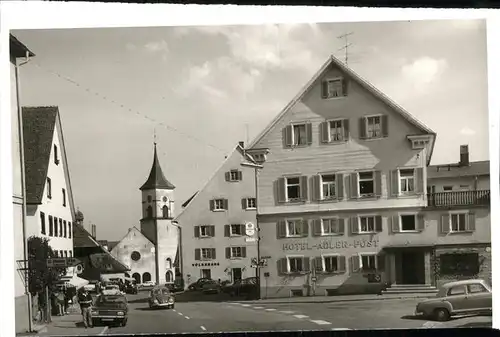 Lenzkirch Dorfstrasse Kirche Hotel Adler Post heilklimatischer Kurort Kat. Lenzkirch