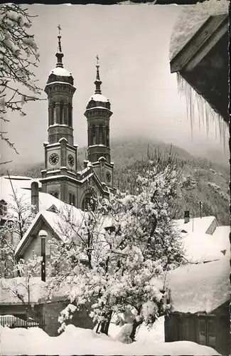 Todtnau Schwarzwald Kirche im Schnee Kat. Todtnau