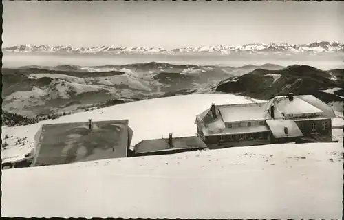 Schoenau Schwarzwald Hotel Belchenhaus im Schnee Alpenpanorama Kat. Schoenau im Schwarzwald