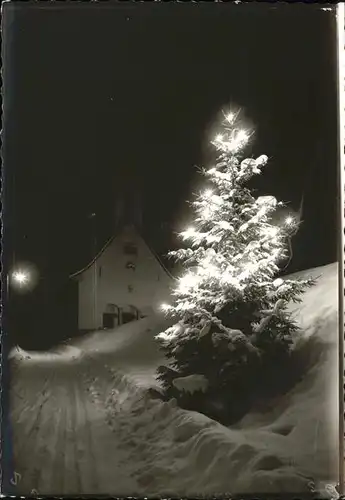 Eisenbach Schwarzwald Kapelle im Schnee Weihnachtsbeleuchtung Kat. Eisenbach (Hochschwarzwald)