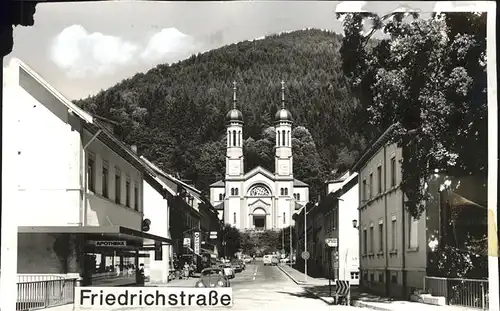 Todtnau Schwarzwald Friedrichstrasse Kirche Autos Kat. Todtnau