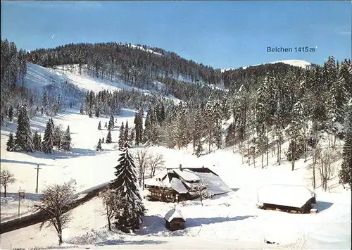 Schoenau Schwarzwald Gasthaus Pension Belchen Multen im Schnee Kat. Schoenau im Schwarzwald
