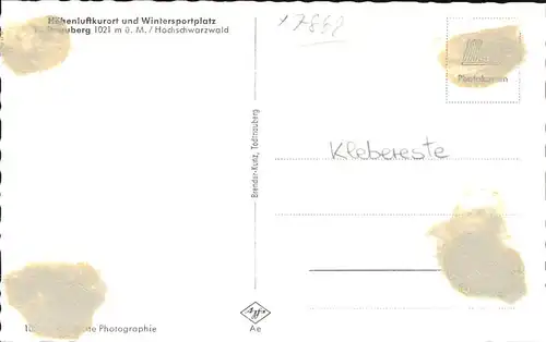 Todtnauberg Schwarzwald  Kat. Todtnau
