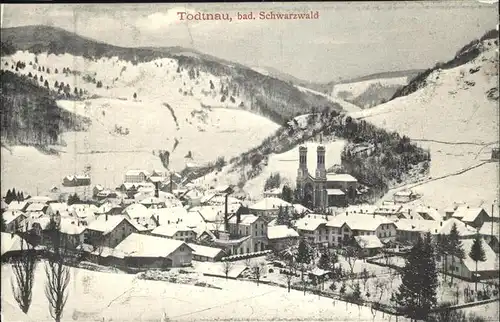 Todtnau Schwarzwald Panorama im Schnee Kat. Todtnau