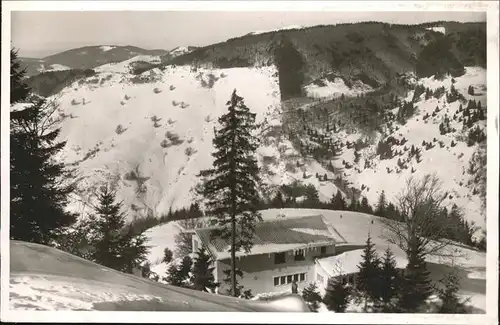 Todtnau Schwarzwald Berhaus Hasenhorn im Schnee Kat. Todtnau