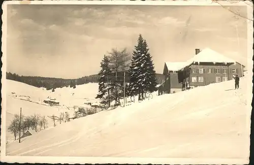 Todtnauberg Schwarzwald Pension L. Schelb im Schnee Skifahren Kat. Todtnau