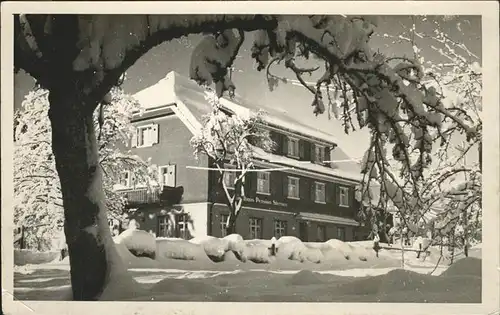 Schoenau Schwarzwald Gasthaus Pension Zum Sternen Schoenberg im Schnee Kat. Schoenau im Schwarzwald