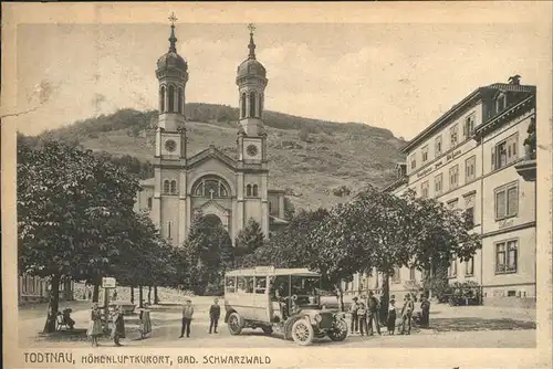 Todtnau Schwarzwald Kirche Postauto Kinder Kat. Todtnau