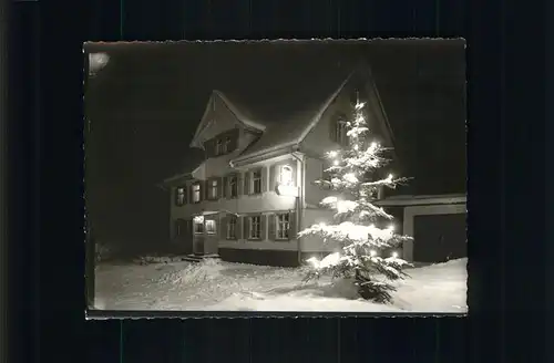 Eisenbach Schwarzwald Haus bei Nacht im Schnee Weihnachtsbeleuchtugn Kat. Eisenbach (Hochschwarzwald)