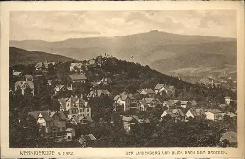 aw05814 Wernigerode Harz Lindenberg Brocken Kategorie. Wernigerode Alte Ansichtskarten