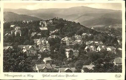 aw05816 Wernigerode Harz Gesamtansicht Brocken Kategorie. Wernigerode Alte Ansichtskarten