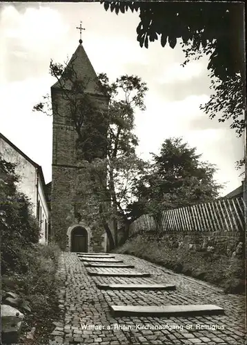 Wittlaer Kirchenaufgang St. Remigius Kat. Duesseldorf