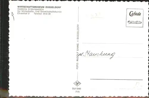 Duesseldorf Wirtschaftsmuseum Ehrenhof 2 Kat. Duesseldorf