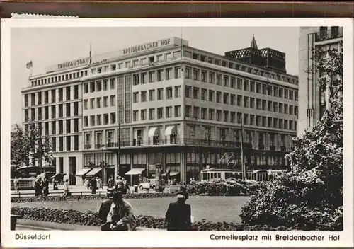 Duesseldorf Corneliusplatz Breidenbacher Hof Autos Strassenbahn Kat. Duesseldorf