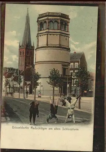 Duesseldorf Radschlaeger am alten Schlossbrunnen Kinder Kat. Duesseldorf