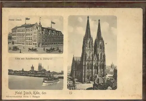Koeln Rhein Hotel Disch Schiffsbruecke Dom Kat. Koeln