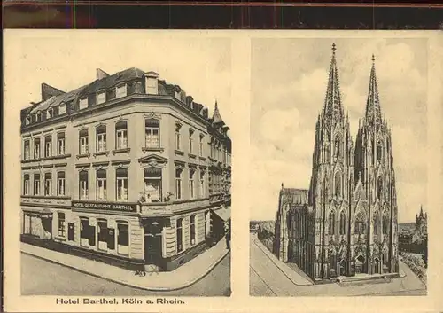 Koeln Rhein Hotel Barthel  Kat. Koeln