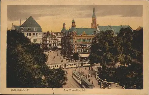 Duesseldorf Am Corneliusplatz Strassenbahnen Kat. Duesseldorf