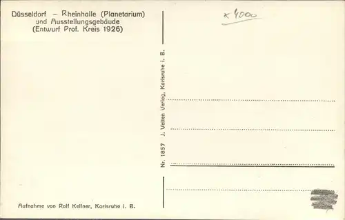 Duesseldorf Rheinhalle Planetarium Panorama Kat. Duesseldorf